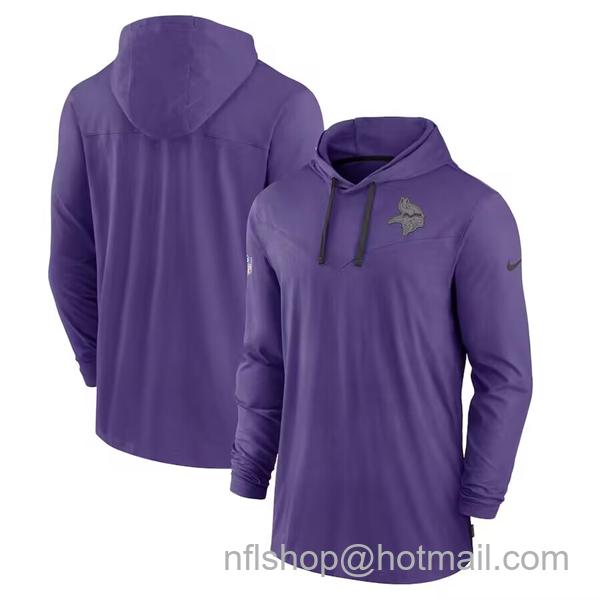 Men's Minnesota Vikings Purple Sideline Performance Hoodie