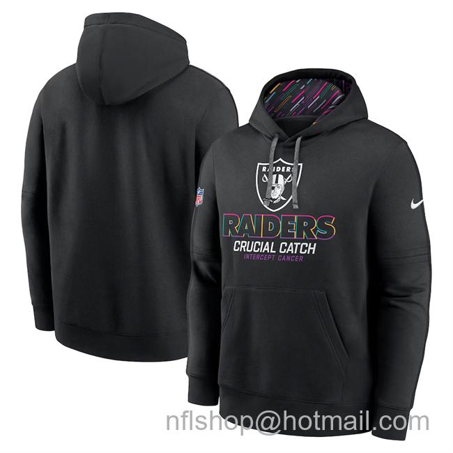 Men's Las Vegas Raiders Black 2024 Crucial Catch Club Pullover Hoodie