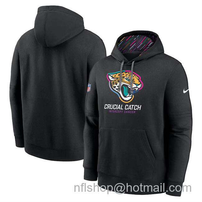 Men's Jacksonville Jaguars Black 2024 Crucial Catch Club Pullover Hoodie