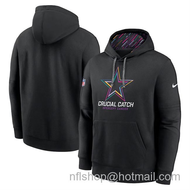 Men's Dallas Cowboys Black 2024 Crucial Catch Club Pullover Hoodie