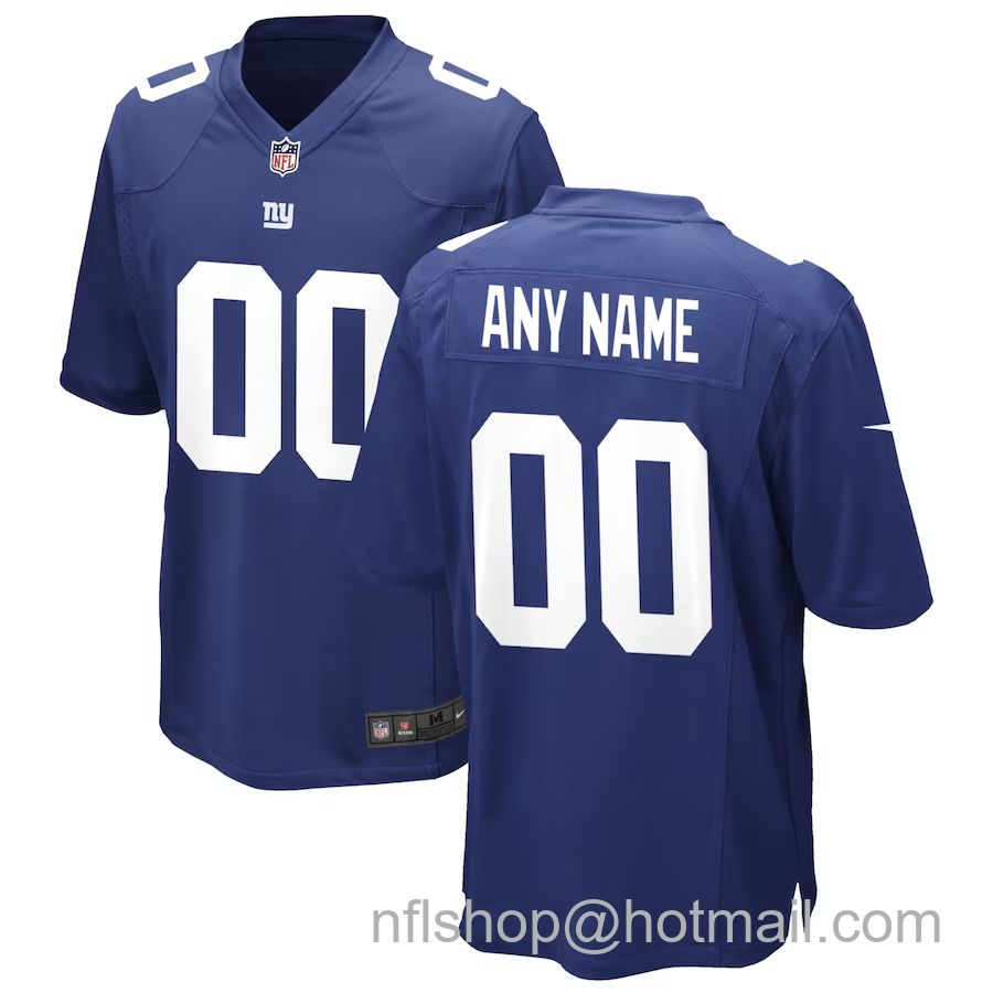 Men's New York Giants Customized Royal Stitched Game Jersey