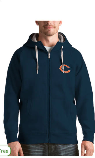 Chicago Bears Performance Player Pullover Navy Hoodie