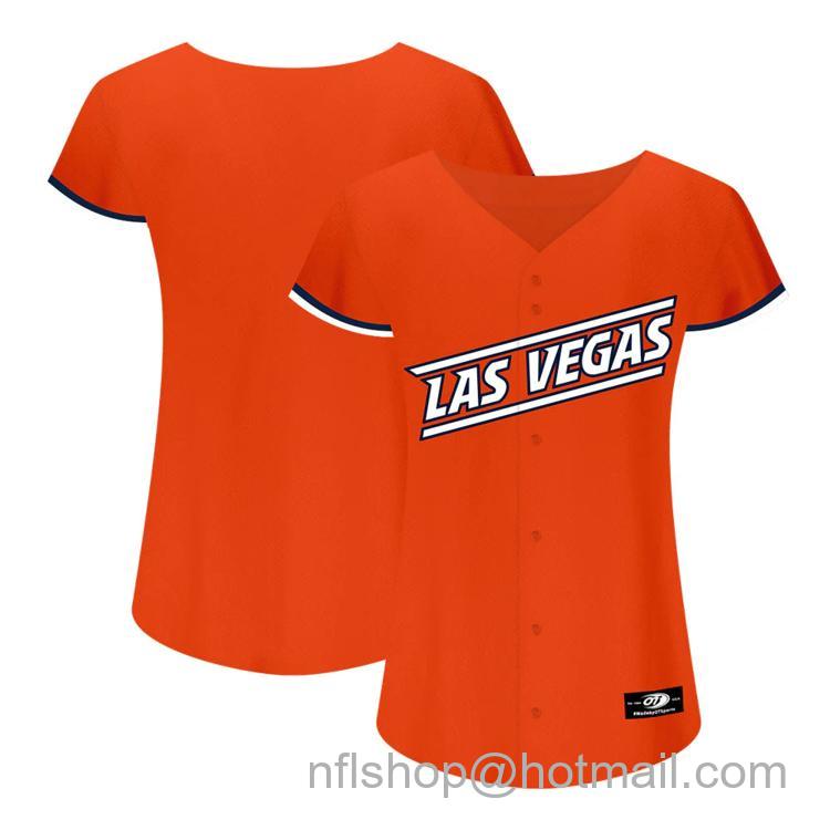 Women's Las Vegas Aviators Blank 2023 Road Las Vegas Orange Replica Stitched Baseball Milb Jersey