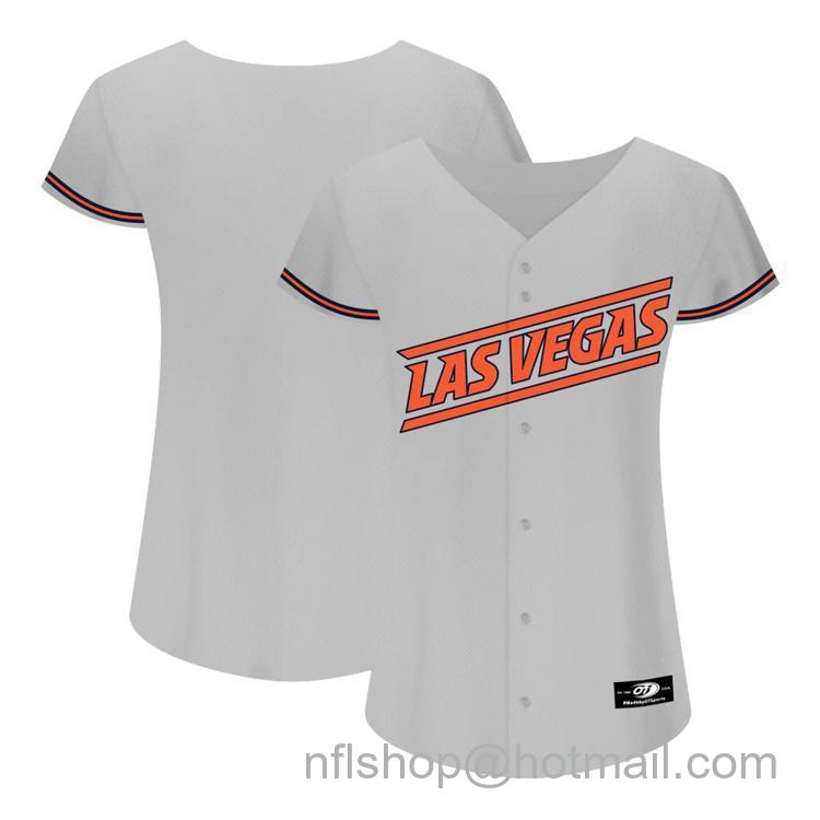 Women's Las Vegas Aviators Blank 2023 Road Las Vegas Gray Replica Stitched Baseball Milb Jersey