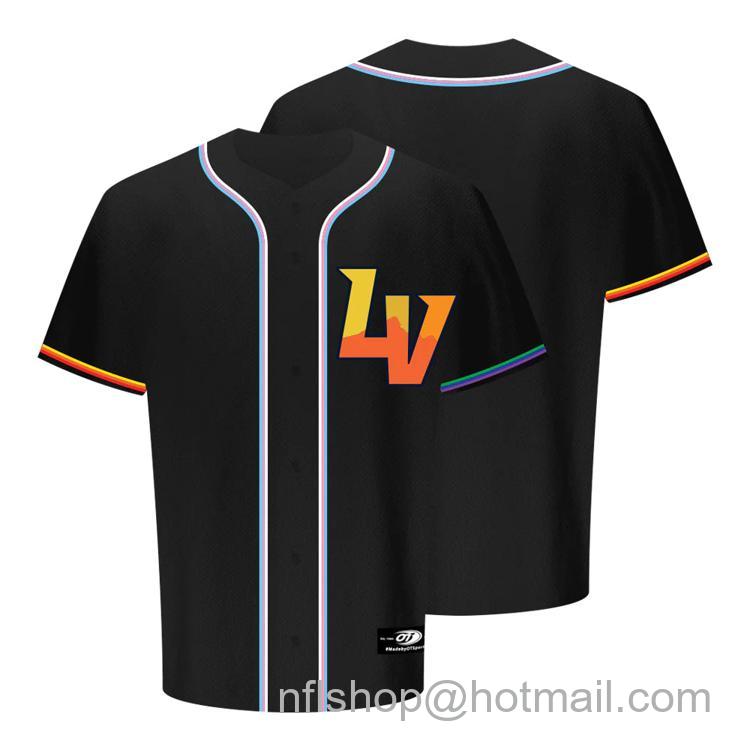 Men's Las Vegas Aviators Blank 2023 LV Pride Black Replica Stitched Baseball Milb Jersey