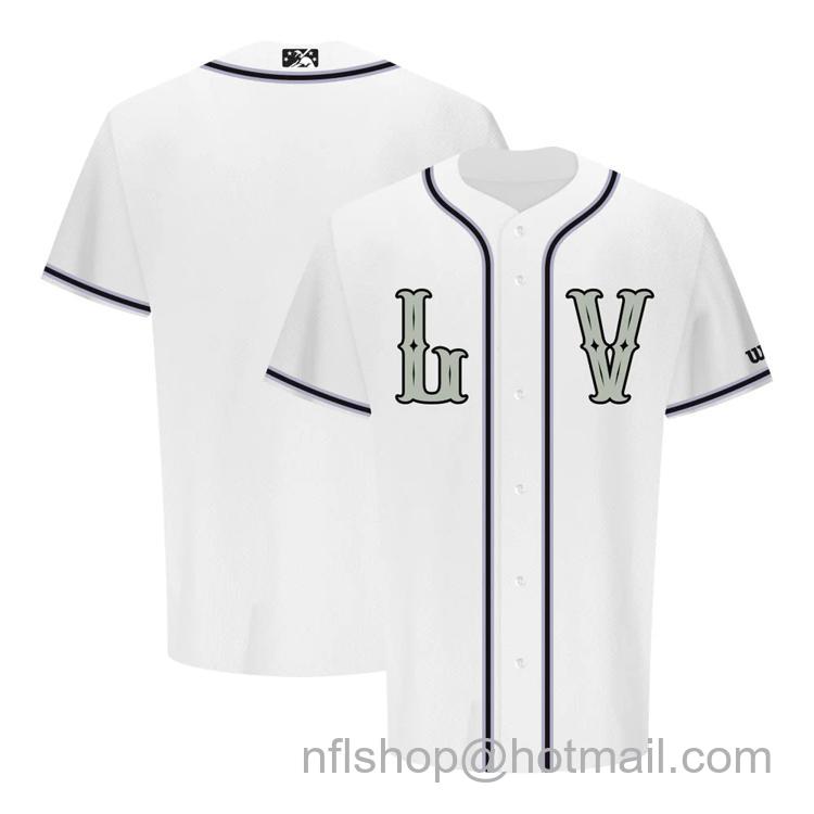 Men's Las Vegas Reyes de Plata Blank 2023 Home LV White Stitched Baseball Milb Jersey