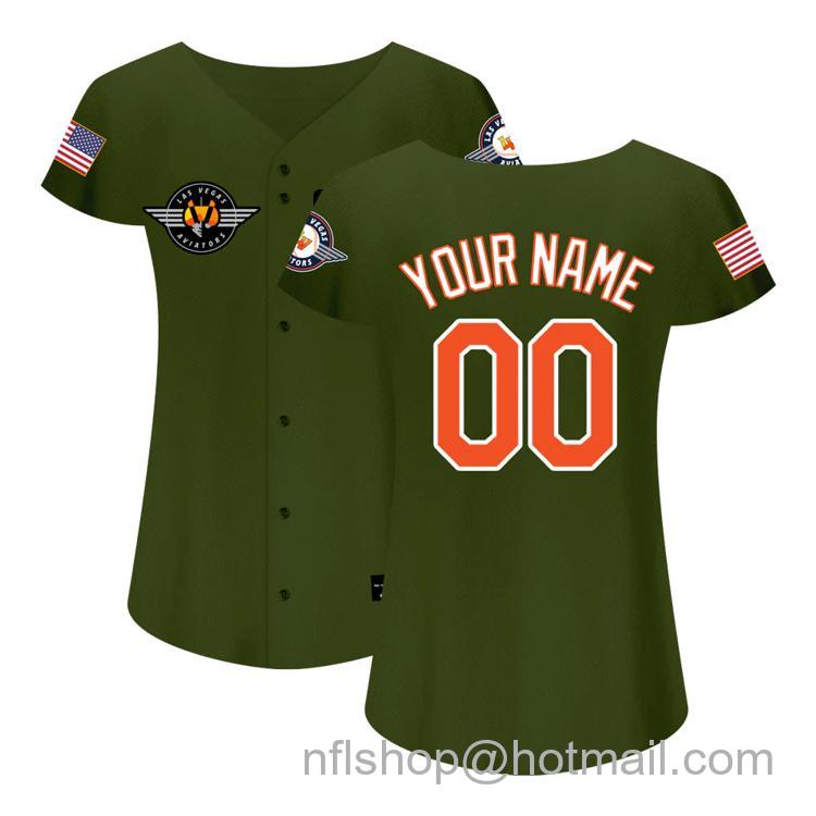 Women's Las Vegas Aviators Customized 2023 Flight Suit Green Replica Stitched Baseball Milb Jersey