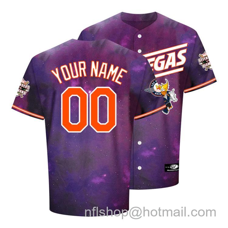 Men's Las Vegas Aviators Customized 2023 Marvel's Defenders of the Diamond Super Spruce Galaxy Stitched Jersey