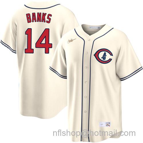 Ernie Banks Chicago Cubs Field of Dreams Cream Nike Men's Stitched Baseball Jersey