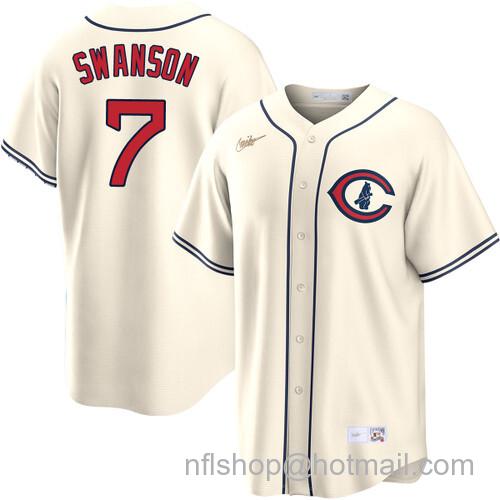 Dansby Swanson Chicago Cubs Field of Dreams Cream Nike Men's Stitched Baseball Jersey