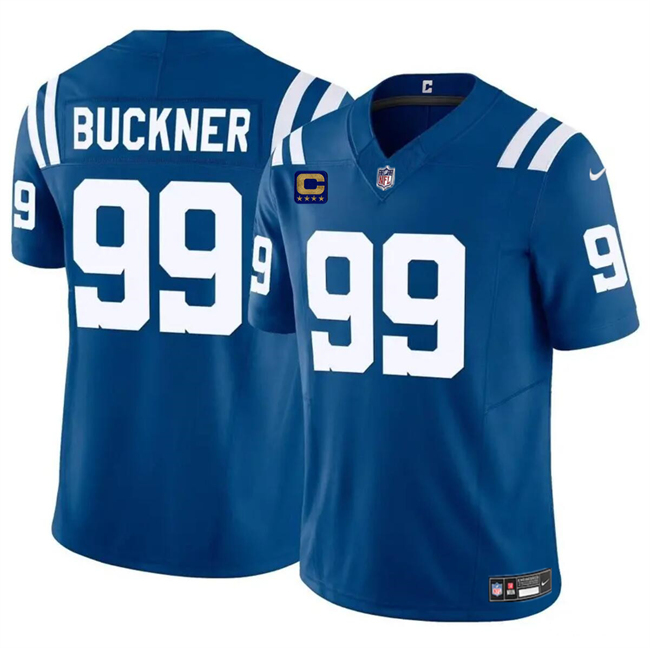 Men's Indianapolis Colts #99 DeForest Buckner Blue 2024 F.U.S.E. With 4-Star C Patch Vapor Limited Stitched Football Jersey