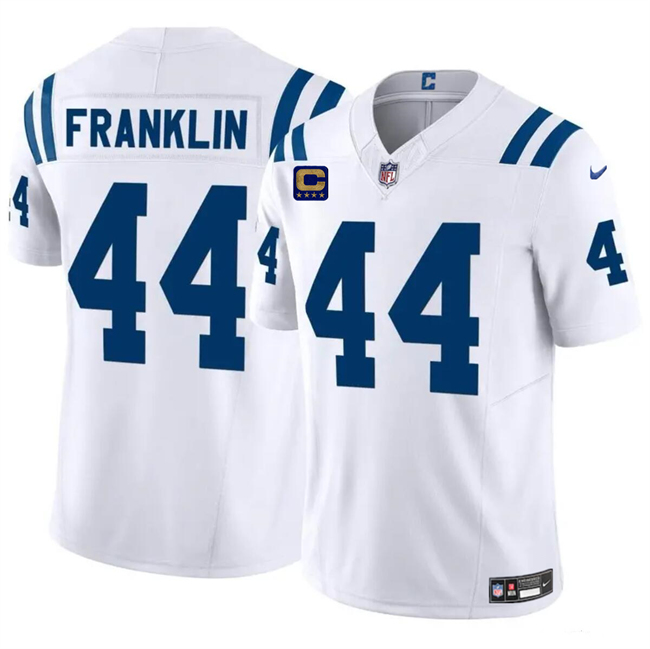 Men's Indianapolis Colts #44 Zaire Franklin White 2024 F.U.S.E. With 4-Star C Patch Vapor Limited Stitched Football Jersey