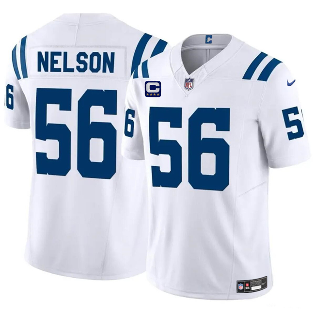 Men's Indianapolis Colts #56 Quenton Nelson White 2024 F.U.S.E. With 4-Star C Patch Vapor Limited Stitched Football Jersey