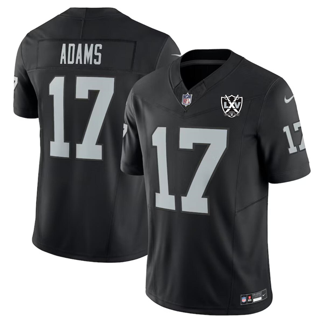 Men's Las Vegas Raiders #17 Davante Adams Black 2024 F.U.S.E 65th Anniversary Patch Vapor Stitched Football Jersey