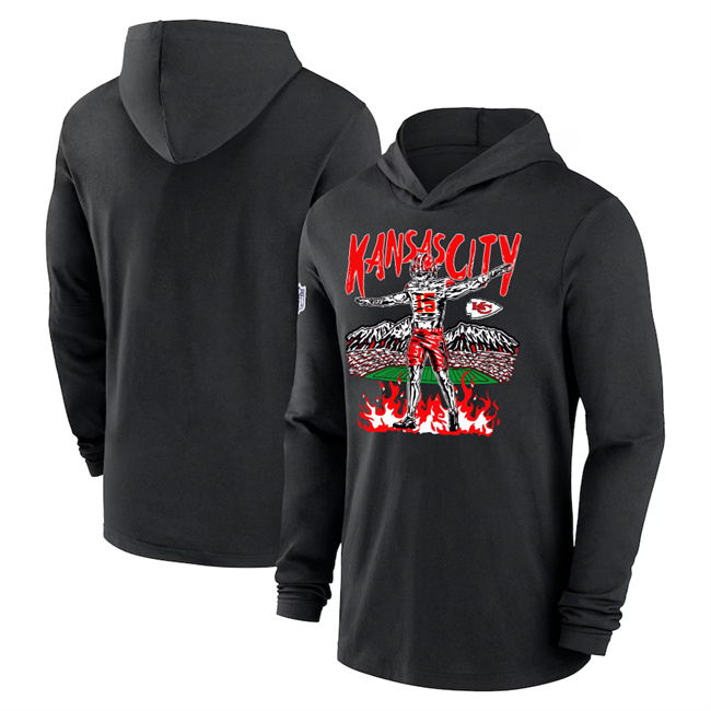 Men's Kansas City Chiefs Black Performance Pullover Hoodie