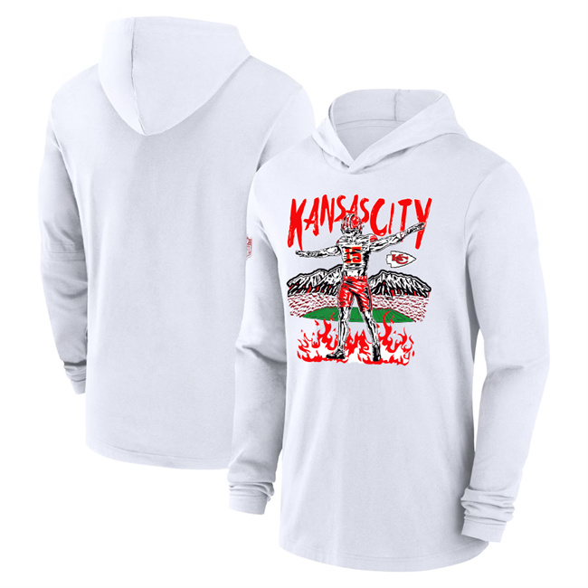 Men's Kansas City Chiefs White Performance Pullover Hoodie