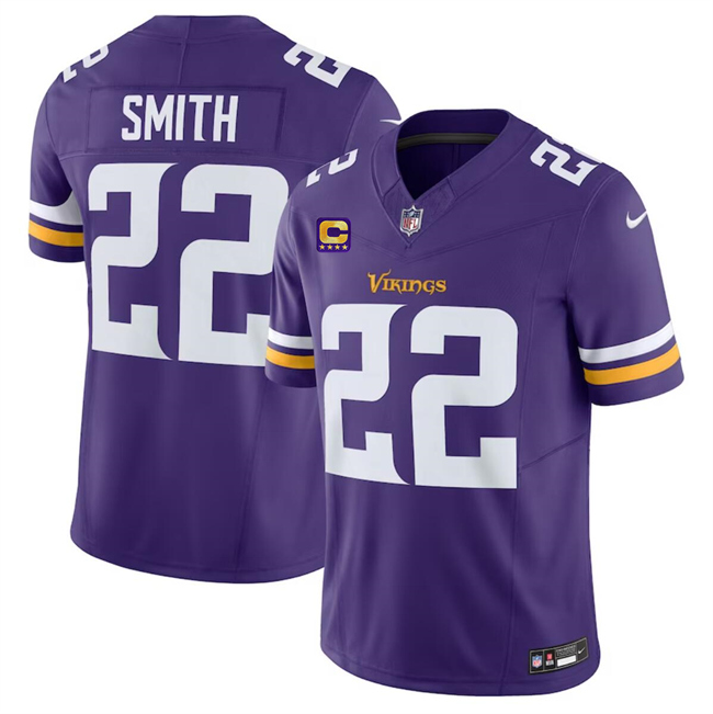 Men's Minnesota Vikings #22 Harrison Smith Purple 2024 F.U.S.E. With 4-Star C Patch Vapor Untouchable Limited Stitched Jersey