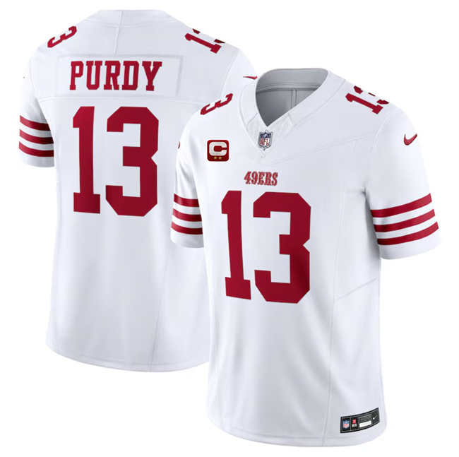 Men's San Francisco 49ers #13 Brock Purdy White 2024 F.U.S.E. With 2-Star C Patch Vapor Untouchable Limited Stitched Football Jersey