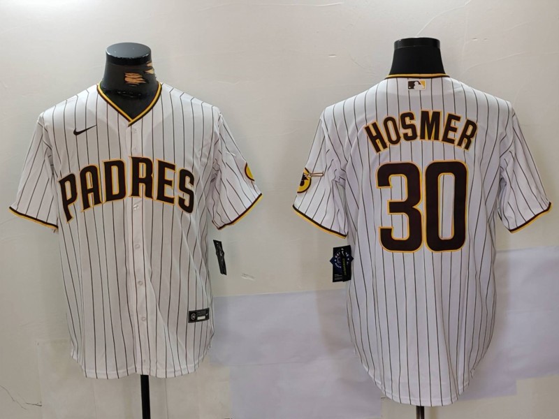 Men's San Diego Padres #30 Eric Hosmer White Stitched Cool Base Nike Jersey