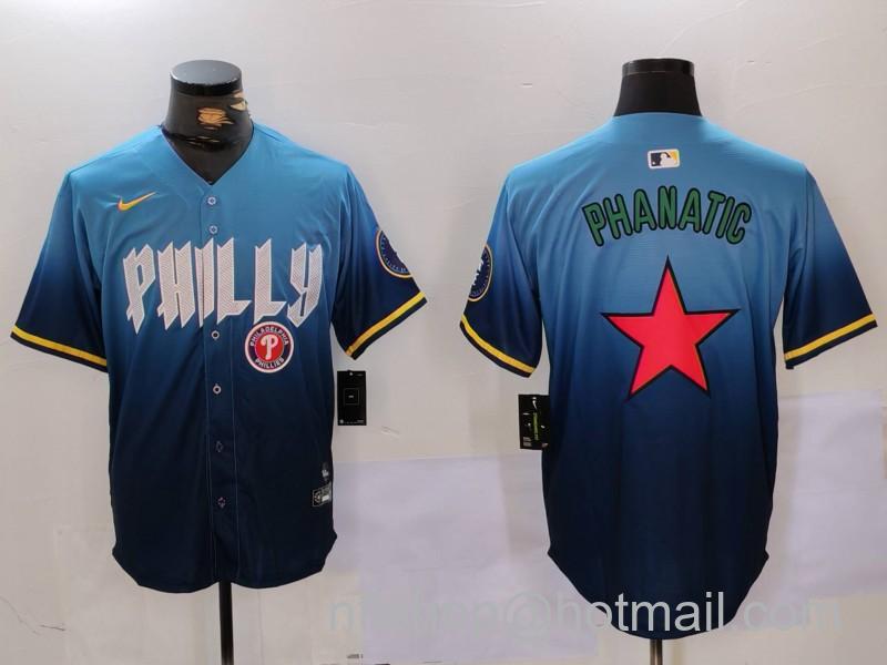 Men's Philadelphia Phillies Phanatic Blue City Connect Limited Stitched Baseball Jerseys