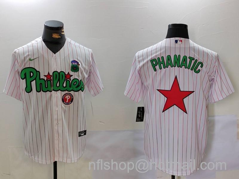 Men's Philadelphia Phillies Phanatic White Green Cool Base Stitched Baseball Jerseys