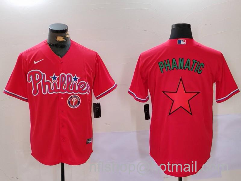 Men's Philadelphia Phillies Phanatic Red Cool Base Stitched Baseball Jerseys