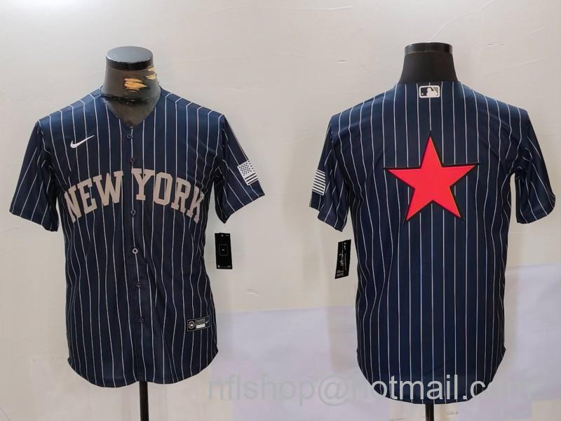 Men's New York Yankees Navy Team Big Logo Cool Base Stitched Baseball MLB Jersey