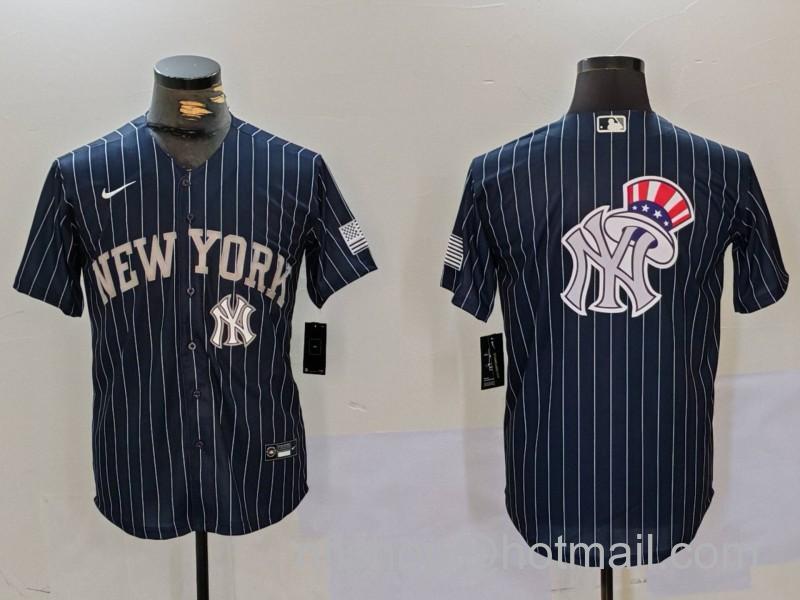 Men's New York Yankees Navy Team Big Logo Cool Base Stitched MLB Nike Jersey