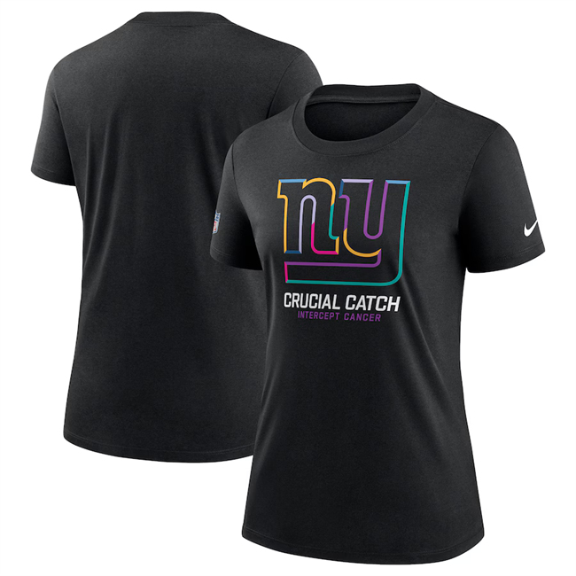 Women's New York Giants Black 2024 Crucial Catch T-Shirt(Run Small)