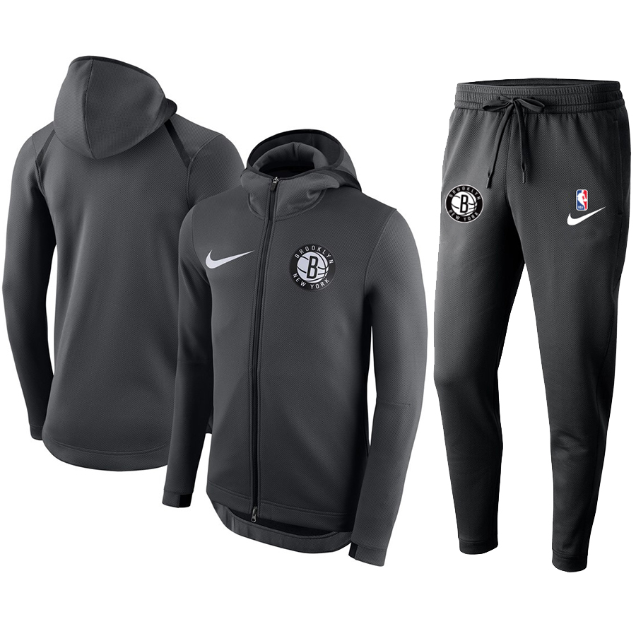 Men's Brooklyn Nets Warmup Black Hoodiesuit