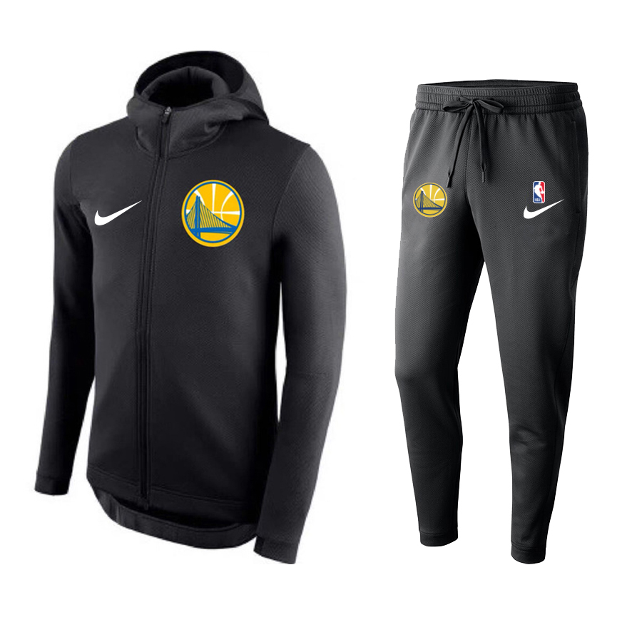 Men's Golden State Warriors Black Warmup Hoodiesuit