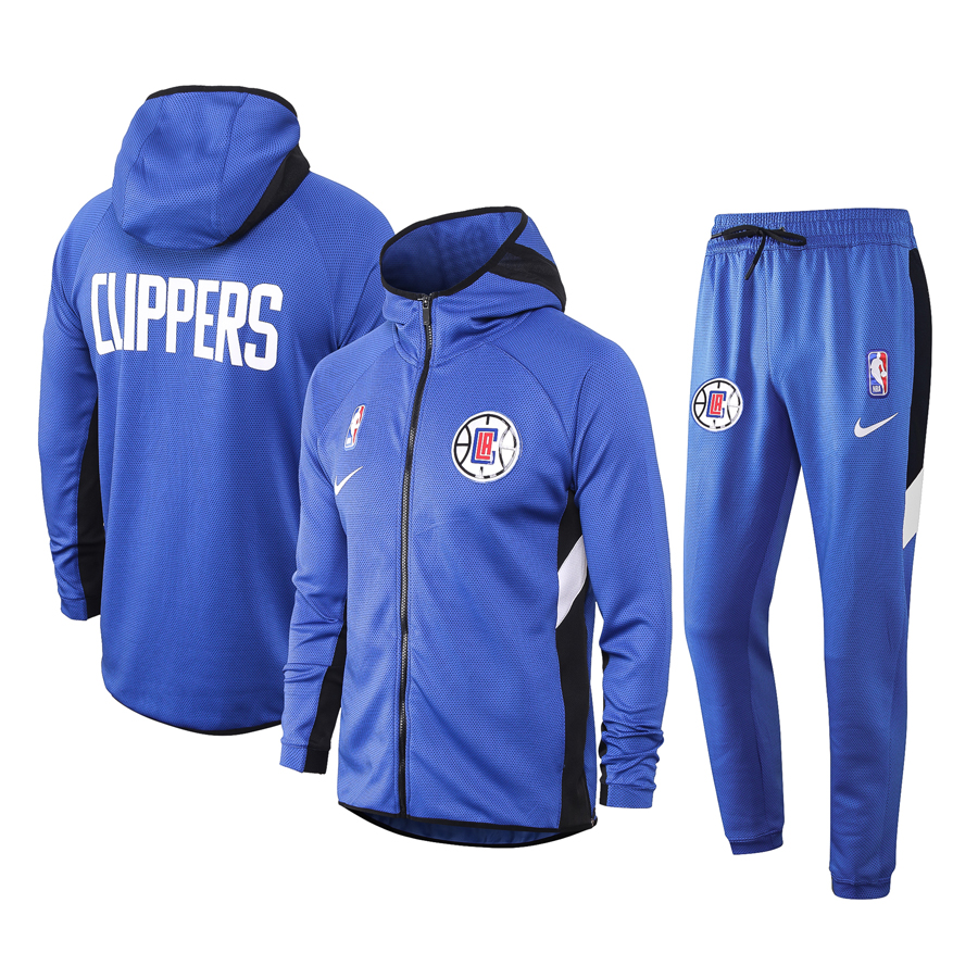 Men's Los Angeles Clippers Blue Warmup Hoodiesuit