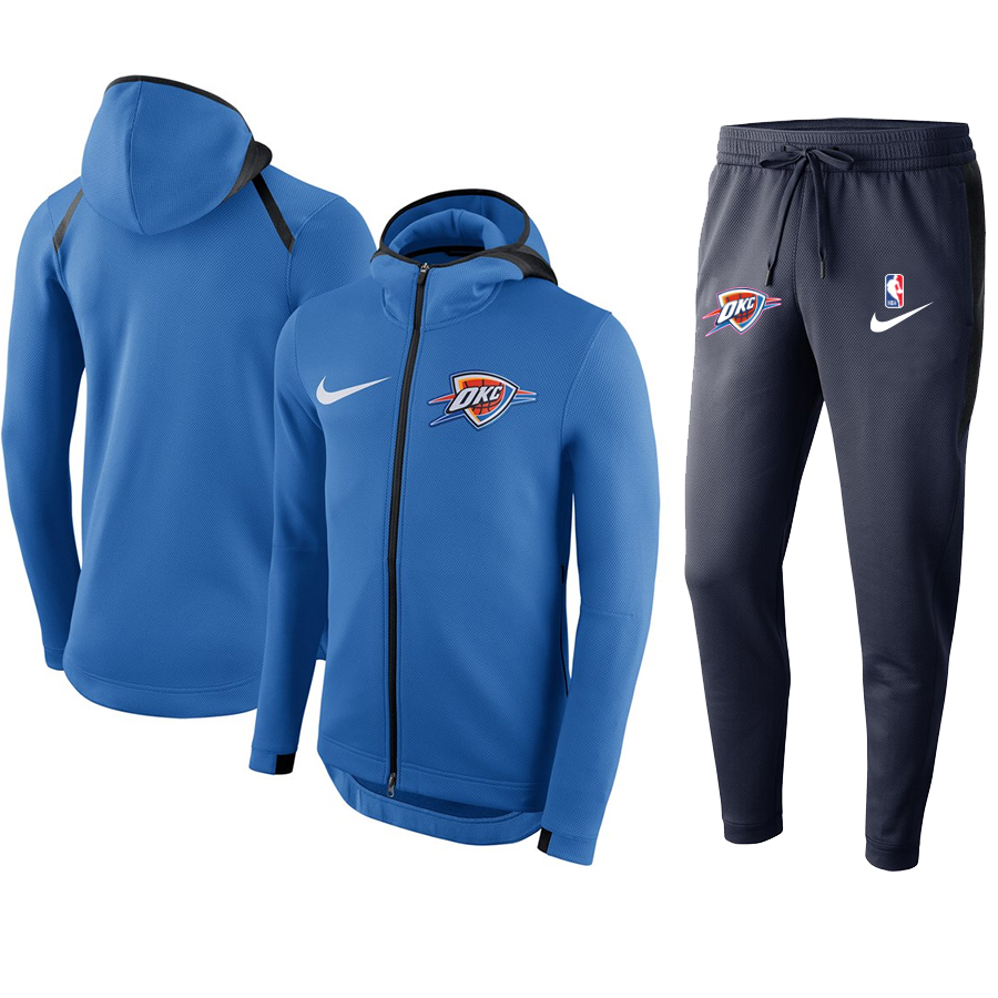 Men's Oklahoma City Thunder Warmup Blue Hoodiesuit