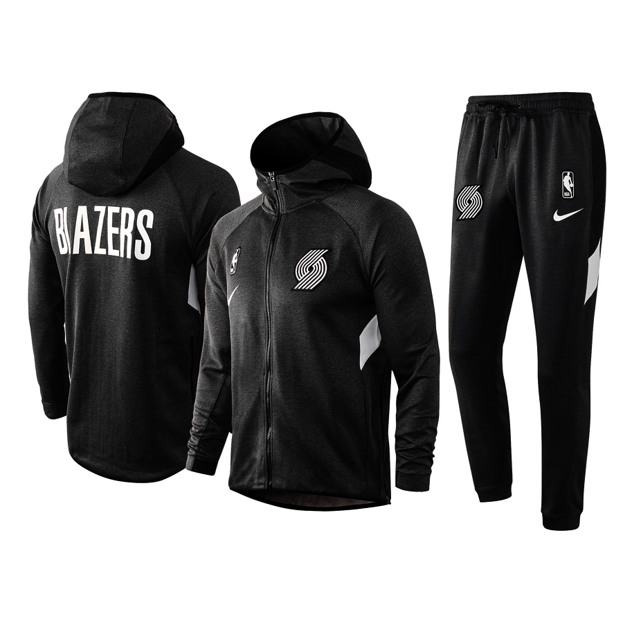 Men's Portland Trail Blazers Black Warmup Hoodiesuit