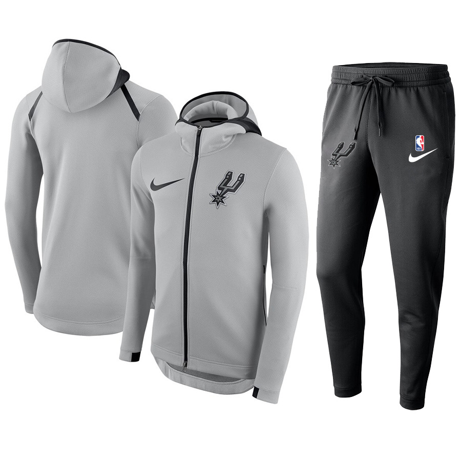 Men's San Antonio Spurs Grey Warmup Hoodiesuit