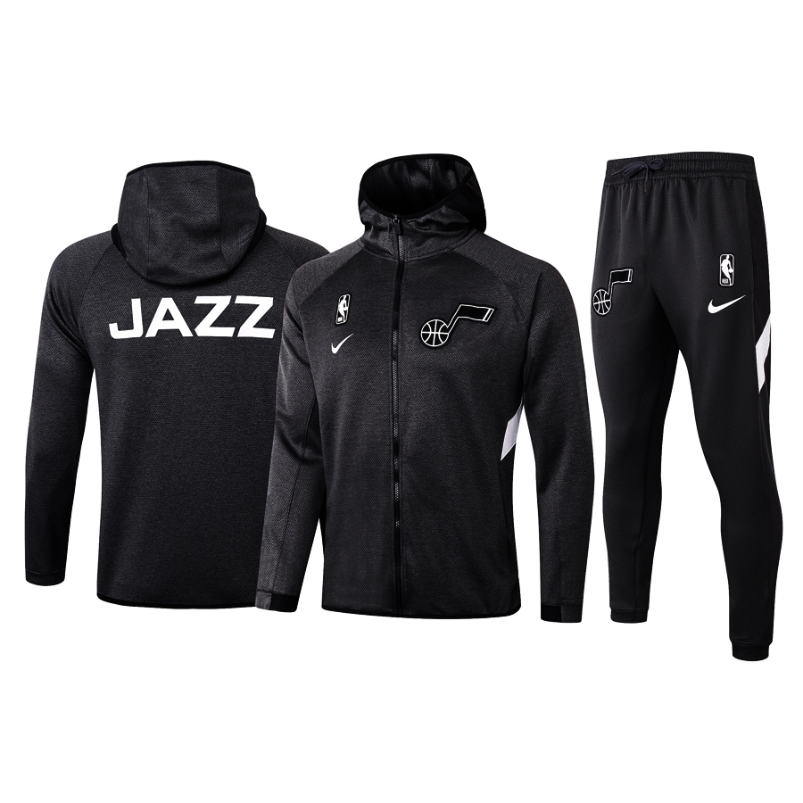 Men's Utah Jazz Black Warmup Hoodiesuit