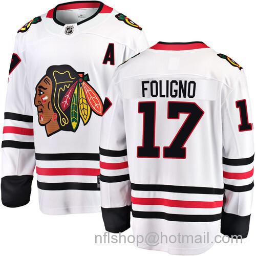 Nick Foligno Chicago Blackhawks Road White Breakaway Jersey