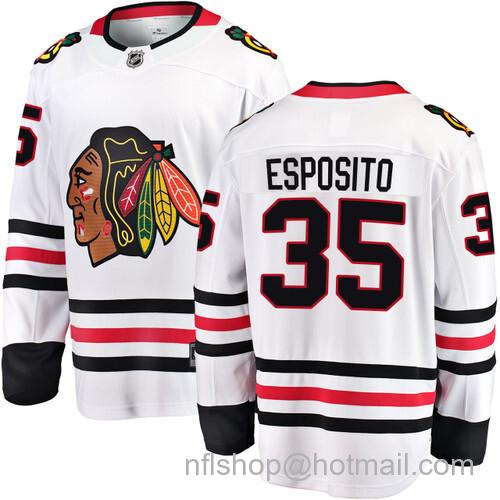 Tony Esposito Chicago Blackhawks Road White Breakaway Jersey