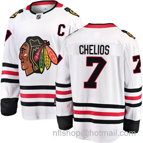 Chris Chelios Chicago Blackhawks Road White Breakaway Jersey