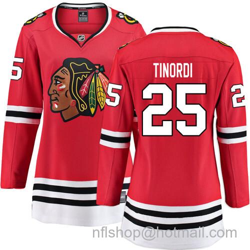 Jarred Tinordi Chicago Blackhawks Women's Home Red Breakaway Jersey