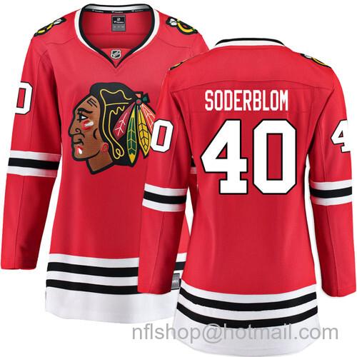 Arvid Soderblom Chicago Blackhawks Women's Home Red Breakaway Jersey