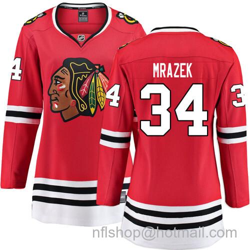 Petr Mrazek Chicago Blackhawks Women's Home Red Breakaway Jersey