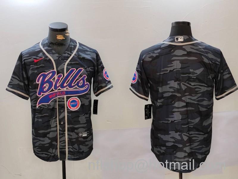 Men's Buffalo Bills blank Camo Team Cool Base Stitched Baseball Jersey