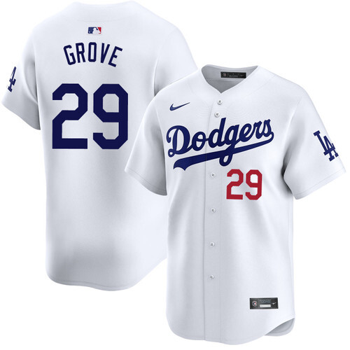 Youth Los Angeles Dodgers #29 Michael Grove Home White Limited Stitched Baseball Jersey