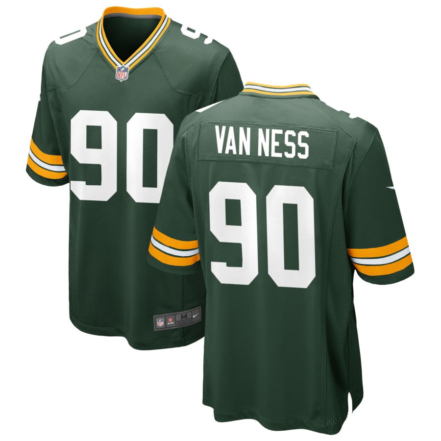 Men's Green Bay Packers #90 Lukas Van Ness Green Game Stitched Jersey