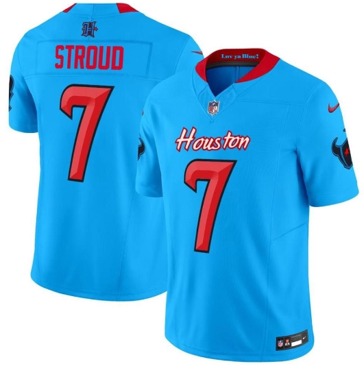 Men's Houston Texans #7 C.J. Stroud Blue 2024 Vapor F.U.S.E. Limited Stitched Jersey