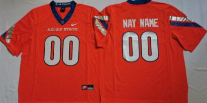 Custom Men's Boise State Broncos Orange Name and Number Stitched Football Jersey