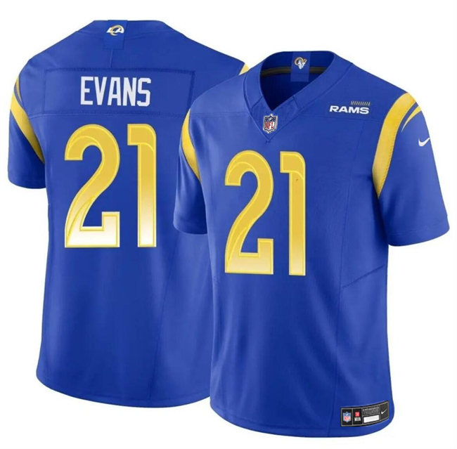 Men's Los Angeles Rams #21 Zach Evans Blue 2024 F.U.S.E Vapor Untouchable Stitched Football Jersey