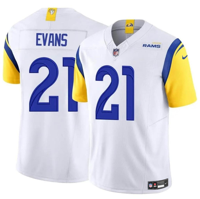 Men's Los Angeles Rams #21 Zach Evans White 2024 F.U.S.E Vapor Untouchable Stitched Football Jersey