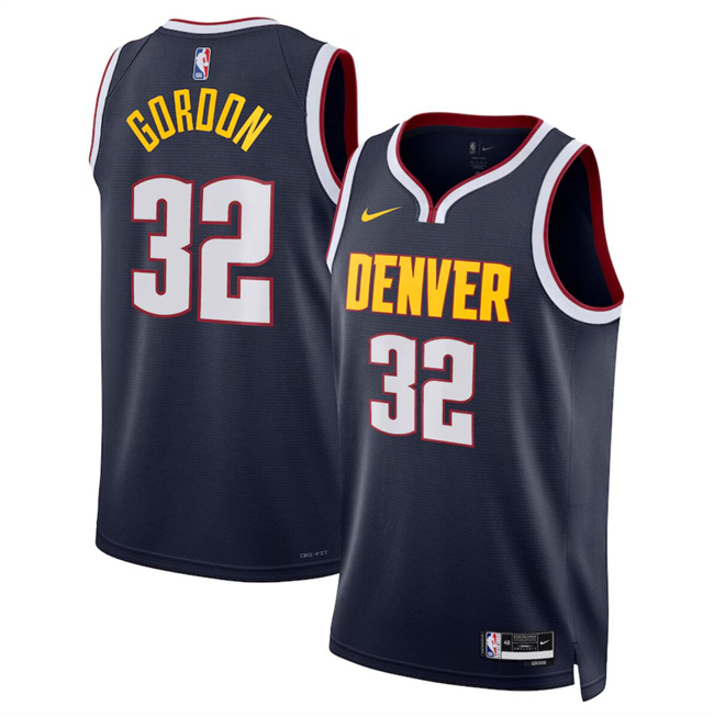 Men's Denver Nuggets #32 Aaron Gordon Navy 2024 Icon Edition Stitched Basketball Jersey